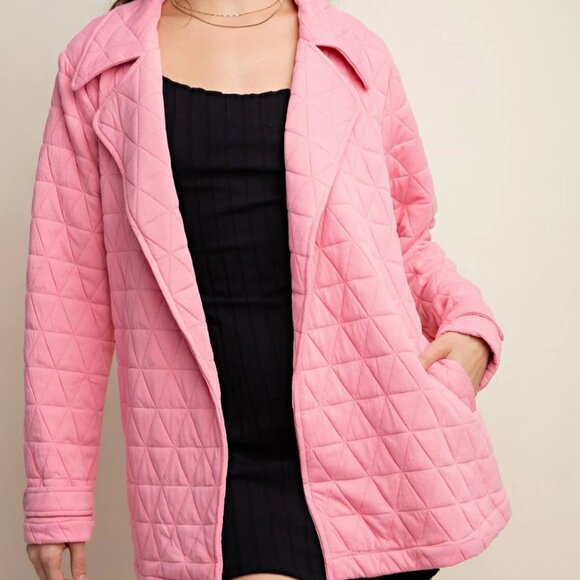 NWT Pink Quilted Belted Jacket with pockets - Picture 3 of 3